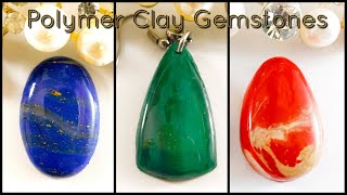 HOW TO MAKE GEMSTONES OUT OF CLAY In a Different WayLapis Lazuli  MalachiteRed JasperLOVICRAFT [upl. by Cooperman445]