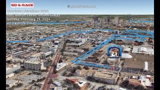 Cowtown Marathon 2024 fly over the marathon course Video of the race path [upl. by Bohun944]