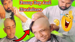 Funny Boy And Headshave  Crying Haircut Video  Full Funny video  Adil Barber [upl. by Jaeger636]