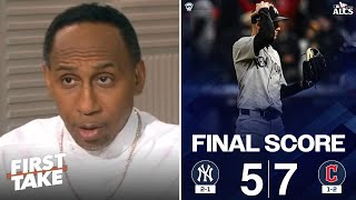 FIRST TAKE  Stephen A reacts to Yankees lose 75 to Guardians in 10 innings in Game 3 of the ALCS [upl. by Talya]