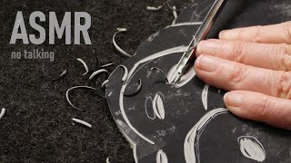 Relaxing lino cutting sounds ASMR lino carving no talking [upl. by Aramot668]