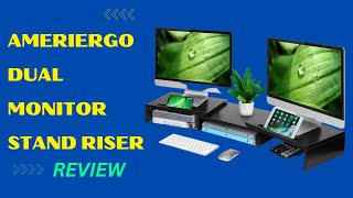 AMERIERGO Dual Monitor Stand Riser for 2 Monitors Monitor Stand for Desk Review [upl. by Yorker]