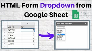 Create an HTML Form Dropdown from a Google Sheet using Google Apps Script [upl. by Caesar910]