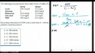 506 CALCULATING RENAL BLOOD FLOW [upl. by Eselahc]