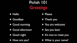 Polish 101  Greetings  Level One [upl. by Laurita]