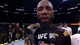 Leon Edwards Octagon Interview  UFC 278 [upl. by Nonnahsal914]