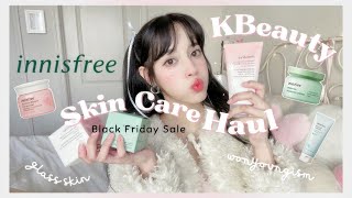 KBeauty Skincare unboxing Haul Innisfree Review 🎀 cherry blossom green tea Jeju Tangerine [upl. by Korff]