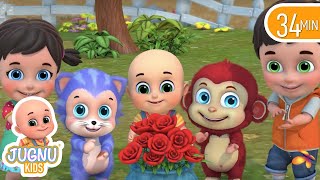 Ringa Ringa Roses  Ring Around the Rosie 3D Kids Songs amp Nursery Rhymes for children  Jugnu Kids [upl. by Nanete246]