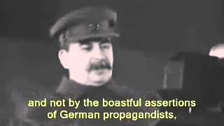 Stalin speech  November 7 1941 English subtitles [upl. by Innig]