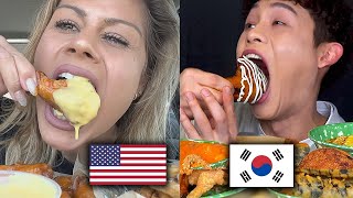 how different mukbangers eat around the WORLD [upl. by Anaira883]