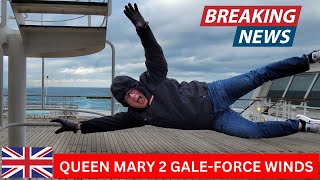 QUEEN MARY 2 GALEFORCE WINDS ACROSS THE NORTH ATLANTIC  BE CAREFUL [upl. by Serena]