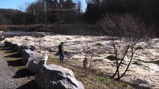 Tuckaseegee River at the Dillsboro Dam and Barkers Creek Bridge 12292015 [upl. by Ainafets749]