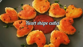 Heart shaped potato cutlet  aloo cutlet  katles recipe in gujarati  make heart shape cutlet [upl. by Zined979]