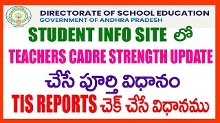 HOW TO UPDATE TEACHERS CADRE STRENGTH IN STUDENT INFO SITE  TIS REPORTS CHECKING PROCESS TISNEWS [upl. by Mendie]