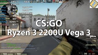 AMD Ryzen 3 2200U Review  CSGO  Gameplay Benchmark Test [upl. by Teilo]