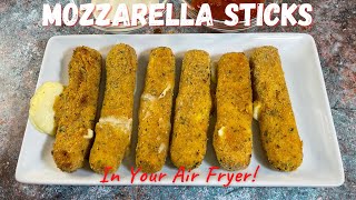 Easy Air Fryer Mozzarella Sticks  Simple Cheese Sticks  Air Fryer Recipes [upl. by Ebner574]