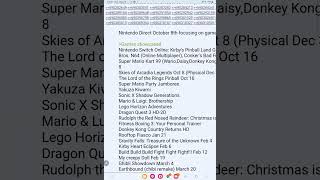 nintendo direct leak October 8th [upl. by Ellehcen602]