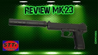 Airsoft review MK23 STTI KJW test de tir [upl. by Hulton665]