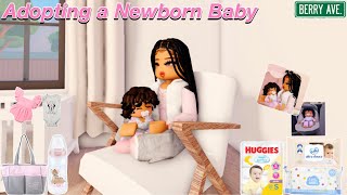 Adopting a NEWBORN Babyvoiced Roblox Berry Avenue Roleplay [upl. by Janelle]