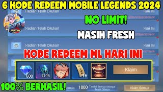 NO LIMIT 6 KODE REDEEM ML TERBARU KODE REDEEM MOBILE LEGENDS KODE REDEEM ML HARI INI JULI 2024 [upl. by Enatan667]