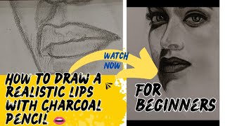 how to draw lips with charcoalRealistic lips drawingartwork [upl. by Uehttam]