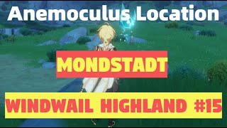 Anemoculus 330 Location Mondstadt Windwail Highland 15  Genshin Impact [upl. by Dahsar]