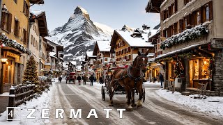 Zermatt 🇨🇭🎄❄️A Magical Christmas Holiday Destination In Switzerland ❄️4K 50p [upl. by Joby]