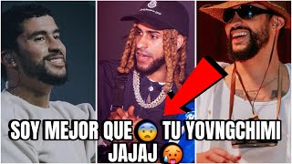 BAD BUNNY LE DICE PER3 A YOVNGCHIMI EN UNA ENTREVISTA ✋YOVNGCHIMI LE DICE BASUR3 🥵 [upl. by Gniliem]