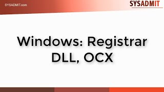 Windows Registrar DLL OCX [upl. by Ecirtal]