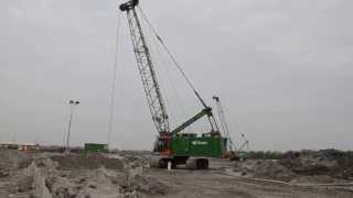 Liebherr HS H875 HD dragline with diaphragm wall grab  BAM Civiel [upl. by Willa]