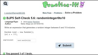 Java Practice It  56 randomInteger0to10  random basics [upl. by Annailuj]