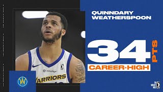 Quinndary Weatherspoon 34 points Highlights vs Memphis Hustle [upl. by Clabo]