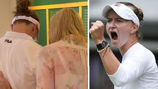 Barbora Krejcikova breaks down in tears as BBC capture overwhelming Wimbledon moment [upl. by Ebonee749]