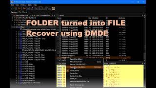 Folder turns into File  How to recover the data  DMDE [upl. by Hillell387]