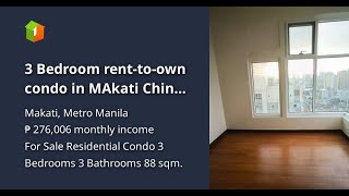 3 Bedroom renttoown condo in MAkati Chino Roces near Ayala RCBC Greenbelt Glorietta [upl. by Jaala]