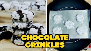 CHEWY CHOCOLATE CRINKLES 2WAYS NOOVEN amp BAKED METHOD [upl. by Schechinger]