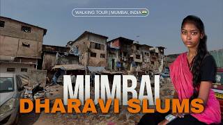 Worlds Largest Slums Dharavi Mumbai India  Walking Tour [upl. by Ahsaeyt]