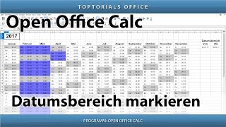 Datumsbereich im Kalender markieren  Download OpenOffice Calc [upl. by Paxton763]