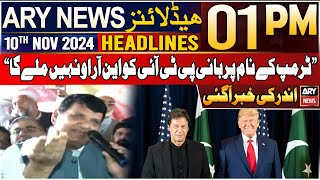 ARY News 1 PM Headlines  10th Nov 2024  Exclusive statement of Ameer Maqam [upl. by Mauri]