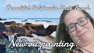 Painting of a Rocky jetty at Asilomar State beach in California [upl. by Analaf]