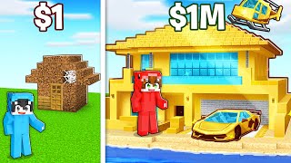 Casa de 1 vs Casa de 1000000 en Minecraft [upl. by Gram]