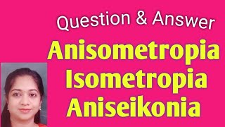 Anisometropia Isometropia Aniseikonia Ophthalmology Theory exams Optometry [upl. by Harden]