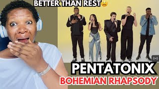 FIRST TIME REACTING TO  Pentatonix  Bohemian Rhapsody Live Official Video [upl. by Calabrese831]