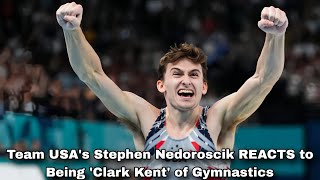 Team USAs Stephen Nedoroscik REACTS to Being Clark Kent of Gymnastics [upl. by Vudimir115]