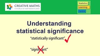 Understanding Statistical Significance  Statistics help [upl. by Eeliram]