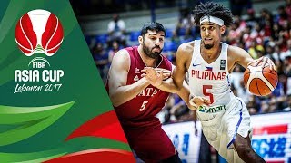 Philippines v Qatar  Highlights  FIBA Asia Cup 2017 [upl. by Anrim]