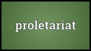 Proletariat Meaning [upl. by Onitsirc]