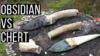 Flint vs Obsidian Stone Knife Durability amp Sharpness Test  Primitive Technology Bushcraft [upl. by Gavin]