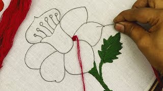 amazing fantasy flower embroidery with Wheatear stitch and Lace stitch [upl. by Nennahs809]