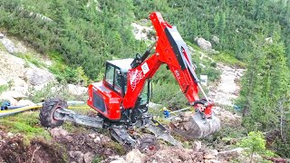 EUROMACH R653  EUROMACH R85  realizzazione SCAVO per FOGNATURA rifugio BOE [upl. by Aisa]